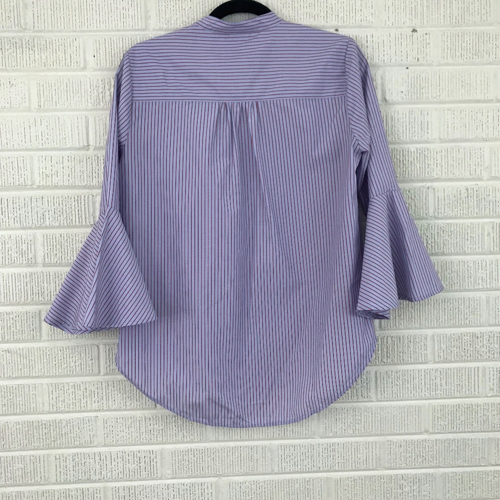 Anthropologie Maeve Striped Poplin Button Down Top - Picture 6 of 8